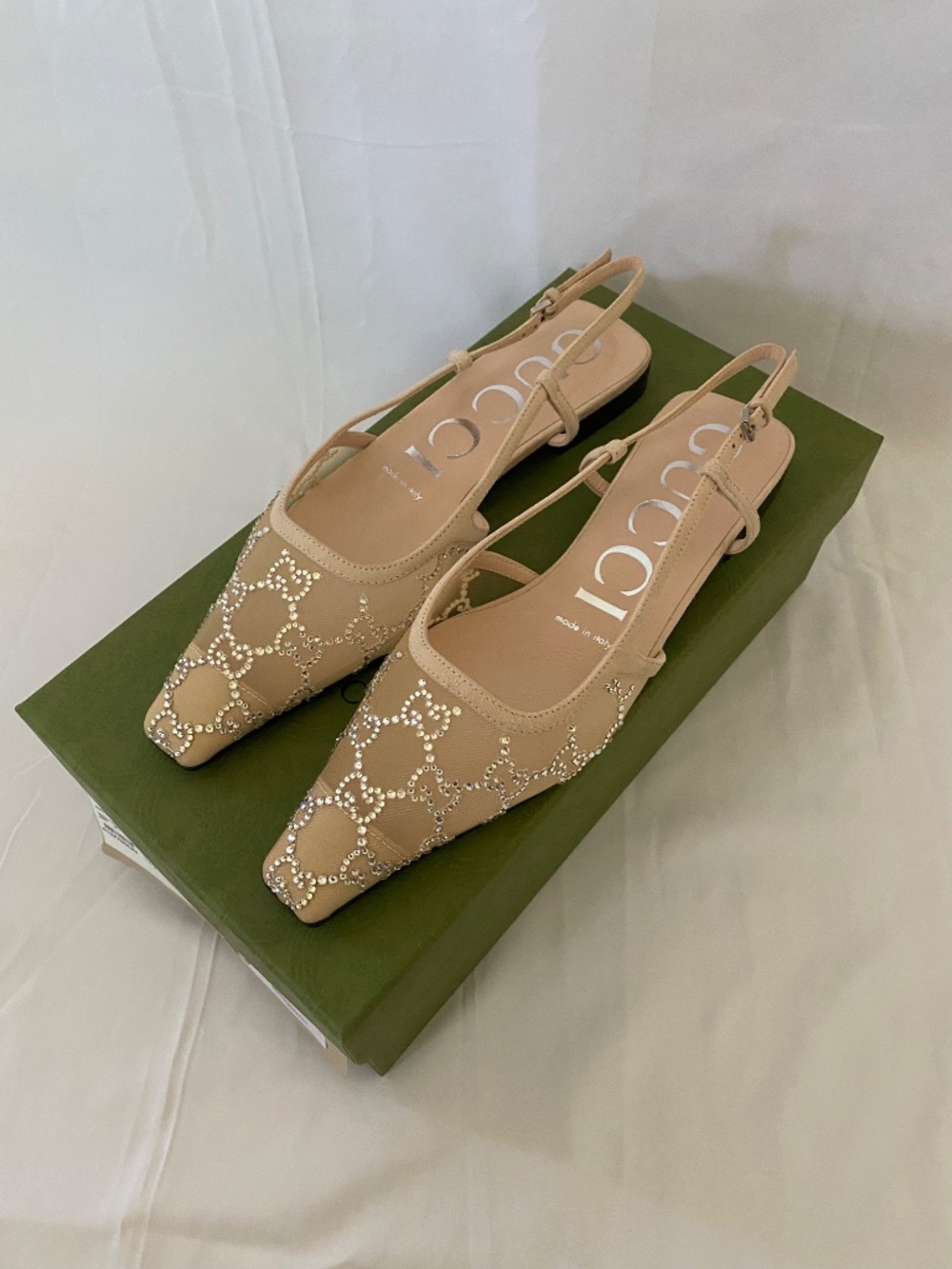 Gucci - Women's GG crystal slingback flat - Picture 6 of 9